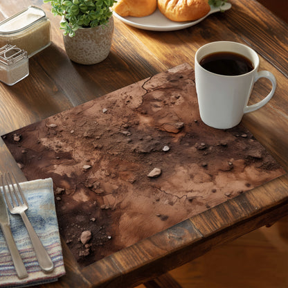 Mud and Stones - Brown Polyester Placemat for Home Decor