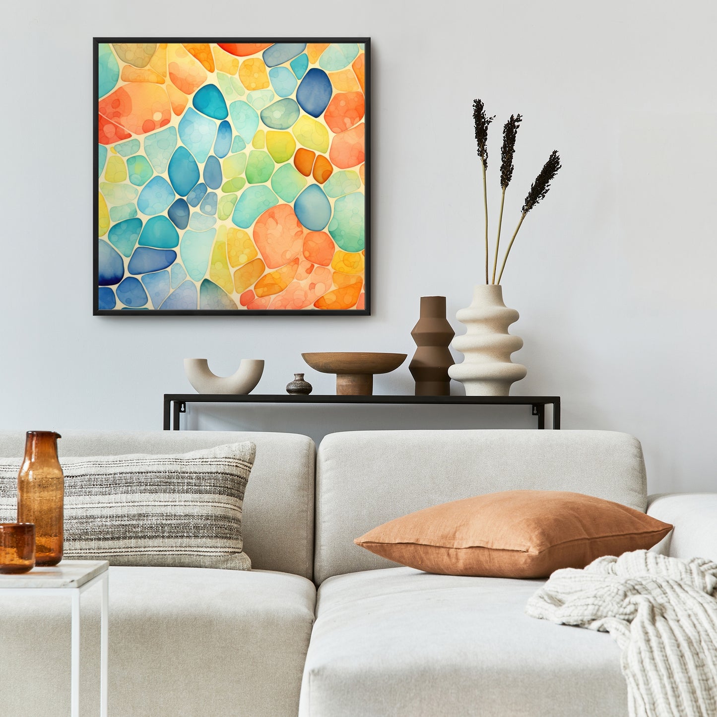 Blobs - 36"x36" Framed canvas