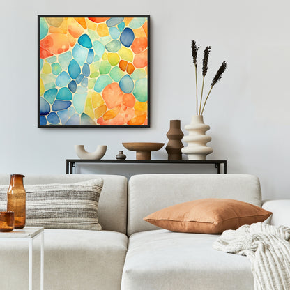 Blobs - 36"x36" Framed canvas