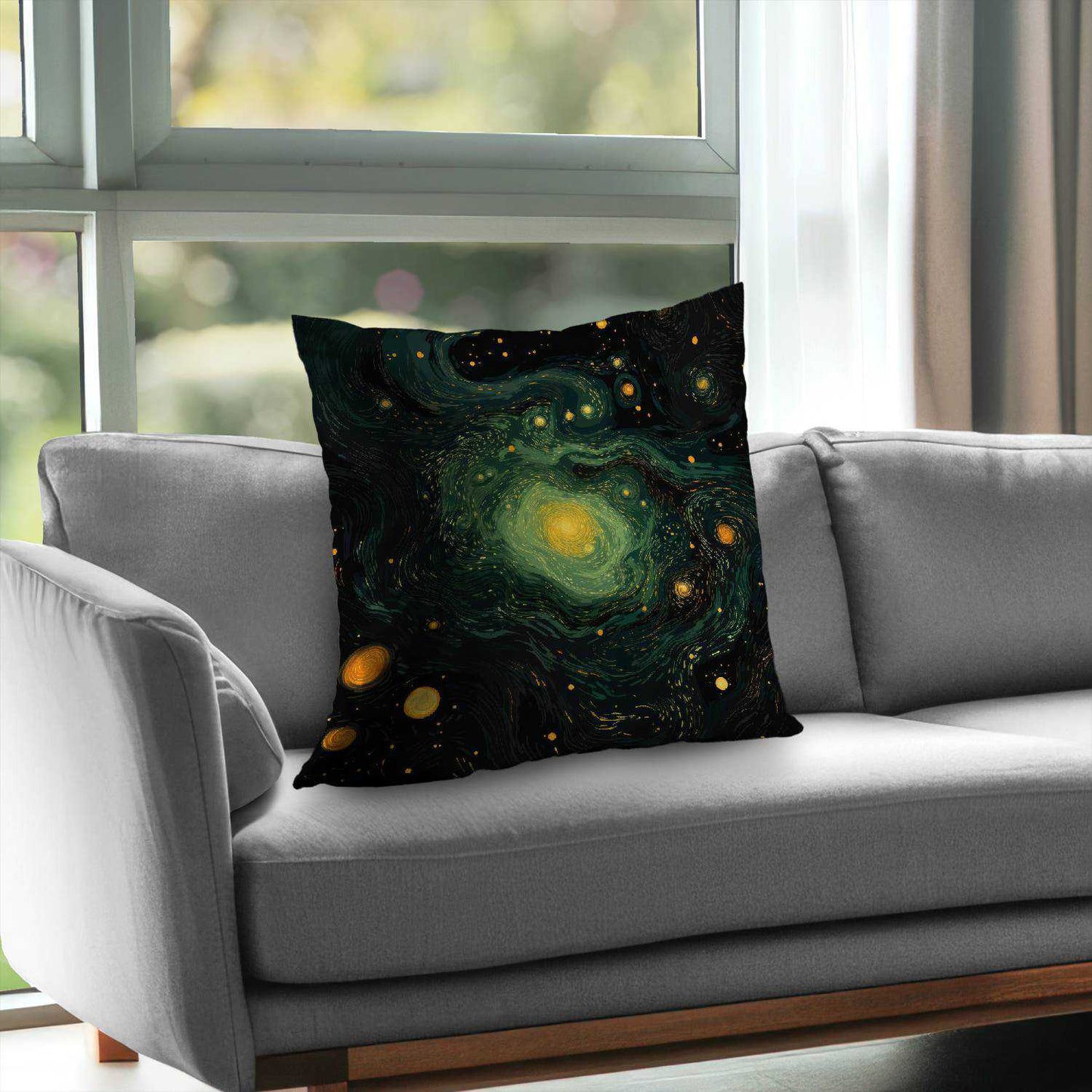 Coussin décoratif en sergé de polyester illuminé dans l'espace | Décoration intérieure