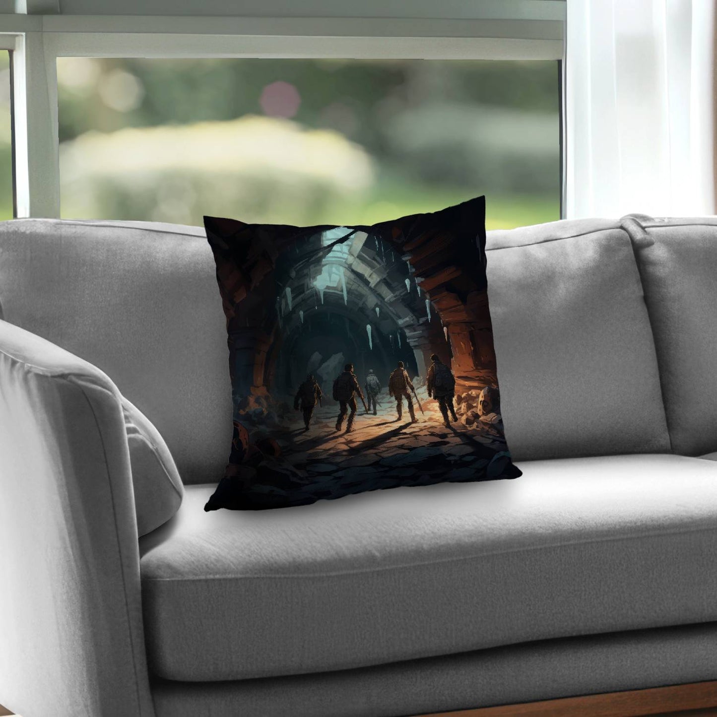 Blocked path - Throw pillow - Print on demand