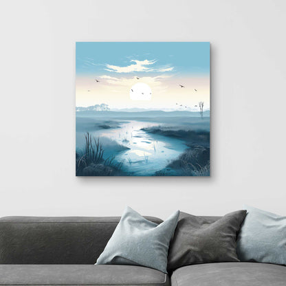 The Marsh - Blue Canvas Art for Stylish Home Decor