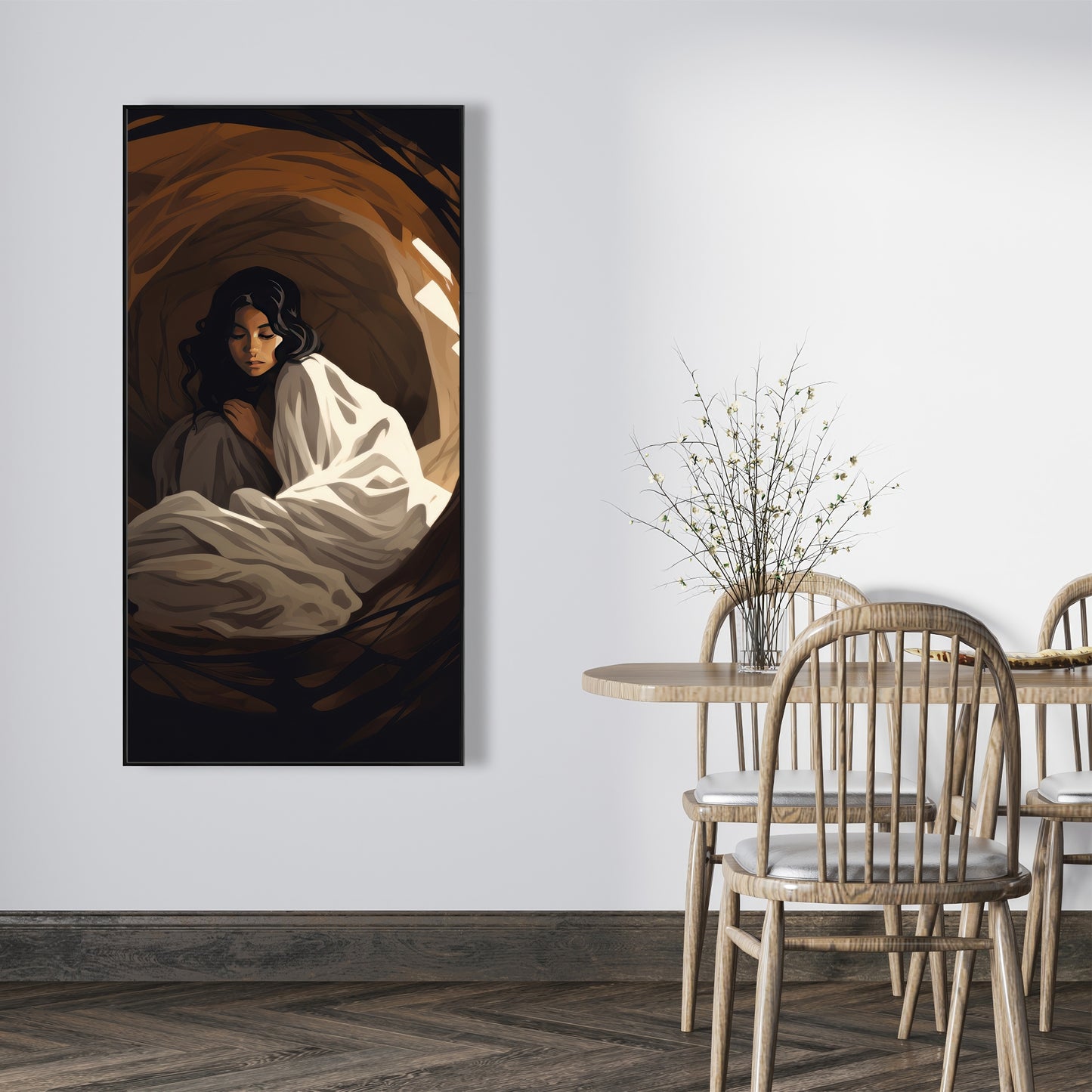 Warm embrace - Framed Canvas - Print on demand