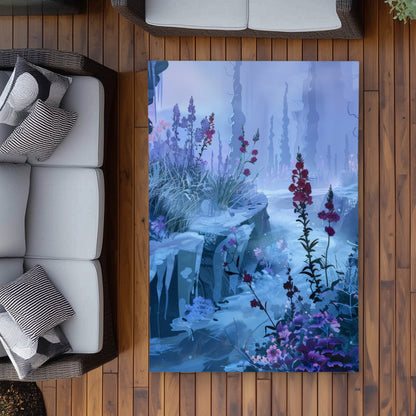 Valley of Ice White Outdoor Area Rug for Home Decor | Stylish