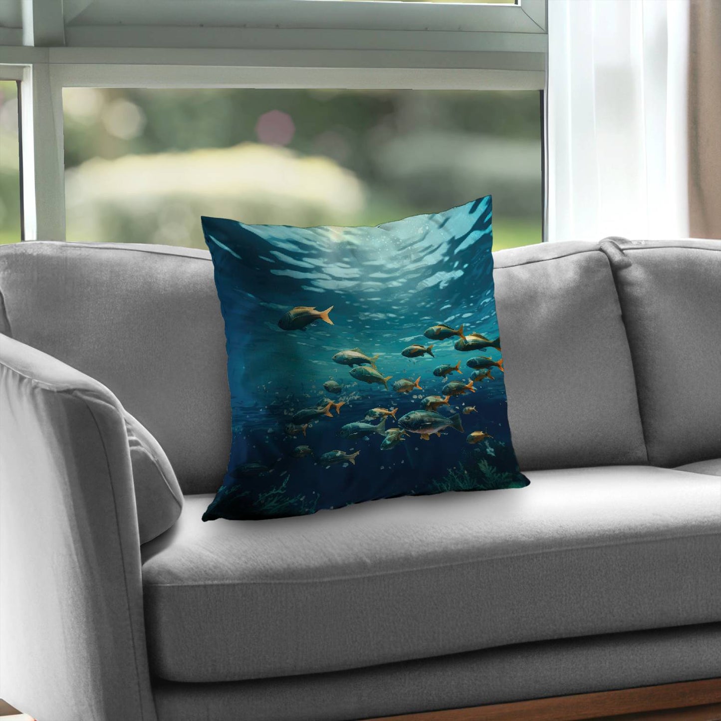 Shallow swim - Throw pillow - Print on demand