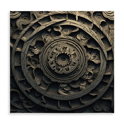 Cycles Beige Indoor/Outdoor Tablecloth for Home Decor