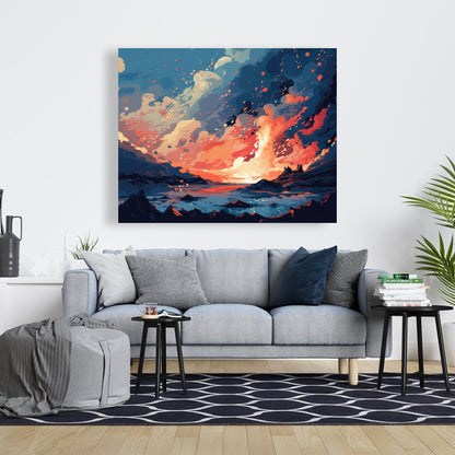Magma does not wait - 32"x32" Canvas