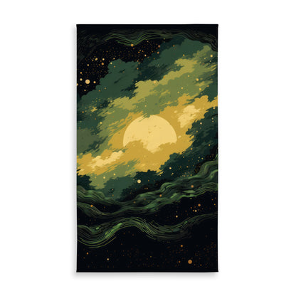 Cloudy Star Yellow Indoor Outdoor Tablecloth for Home Decor