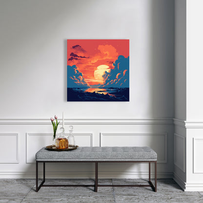Orange and Blue - Yellow Canvas for Home Decor | Vibrant Art