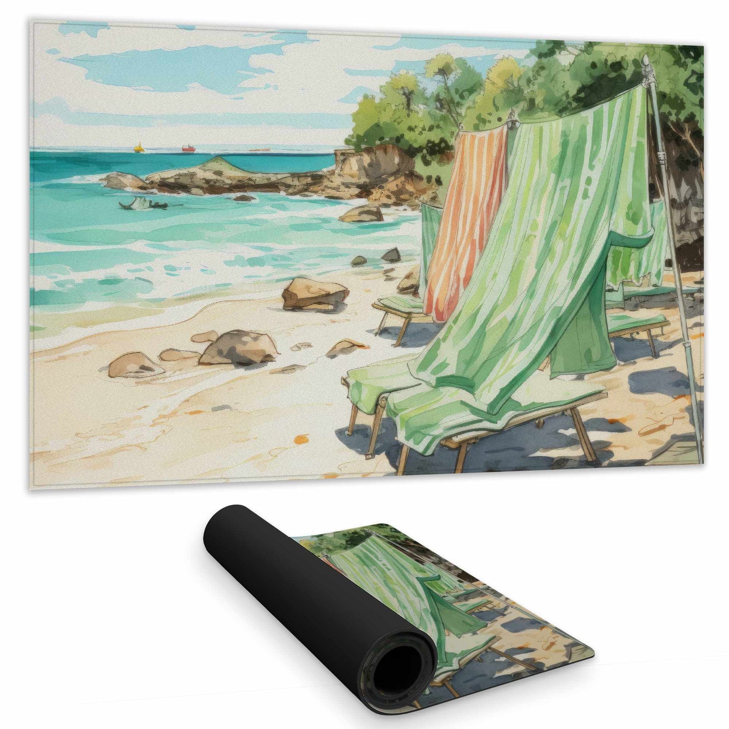 Beach Calm Gaming Mat - Stylish Home Decor Play Surface