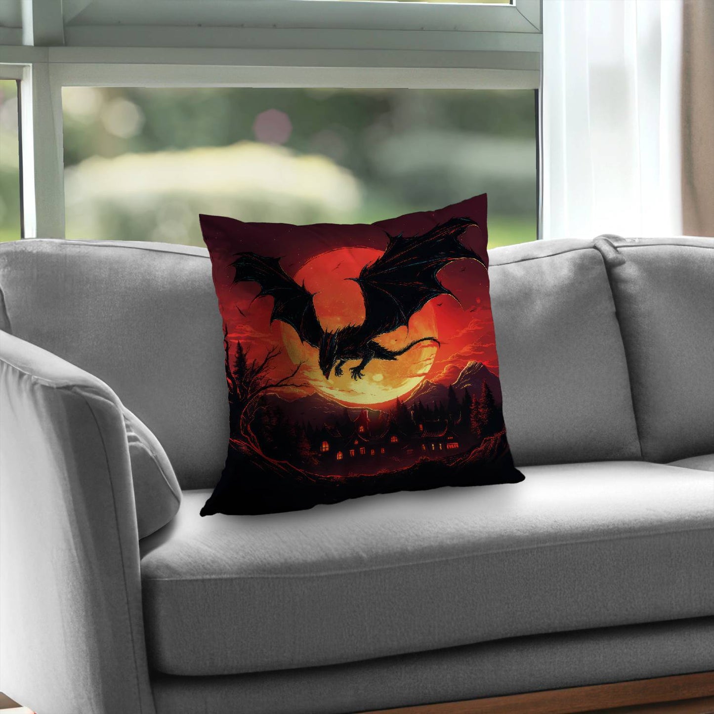 The dragon's wrath - poly twill throw pillow | home decor
