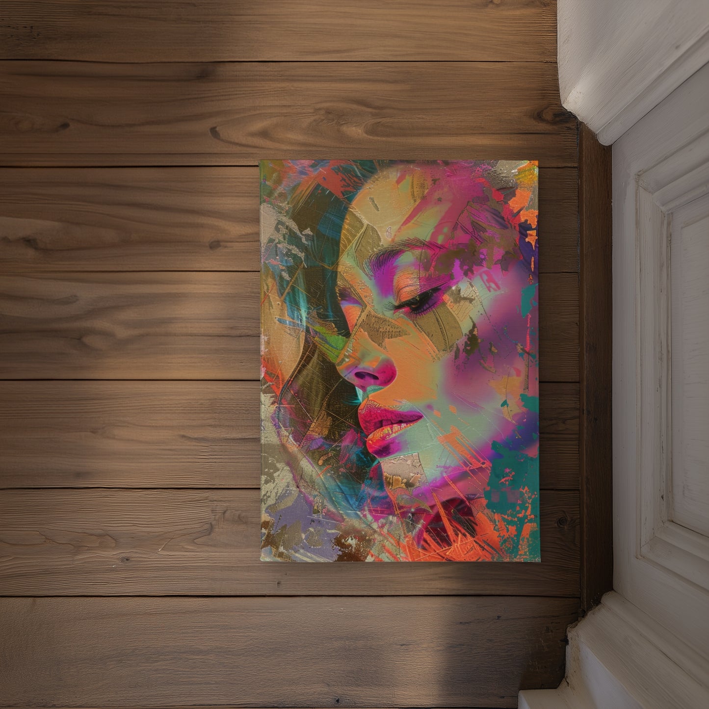 Grunge Look Coral Indoor/Outdoor Door Mat | Home Decor