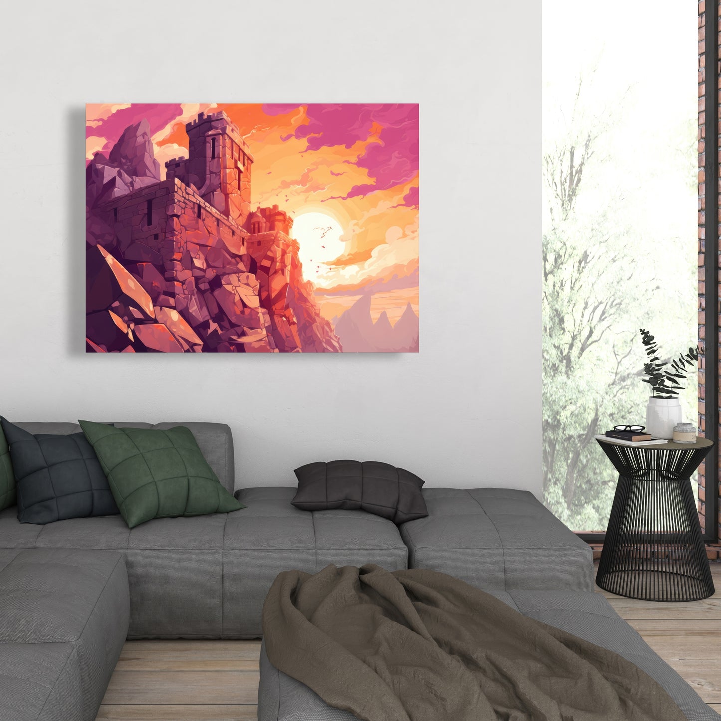 The Setting Rampart - White Canvas | Stylish Art