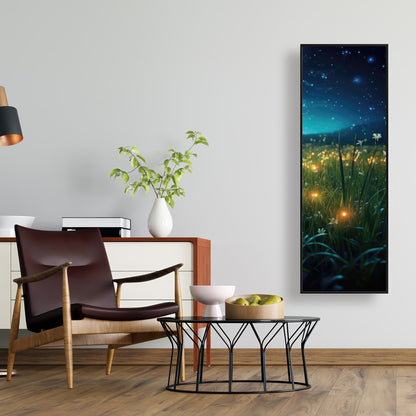 Fireflies at night - 36"x36" Framed canvas