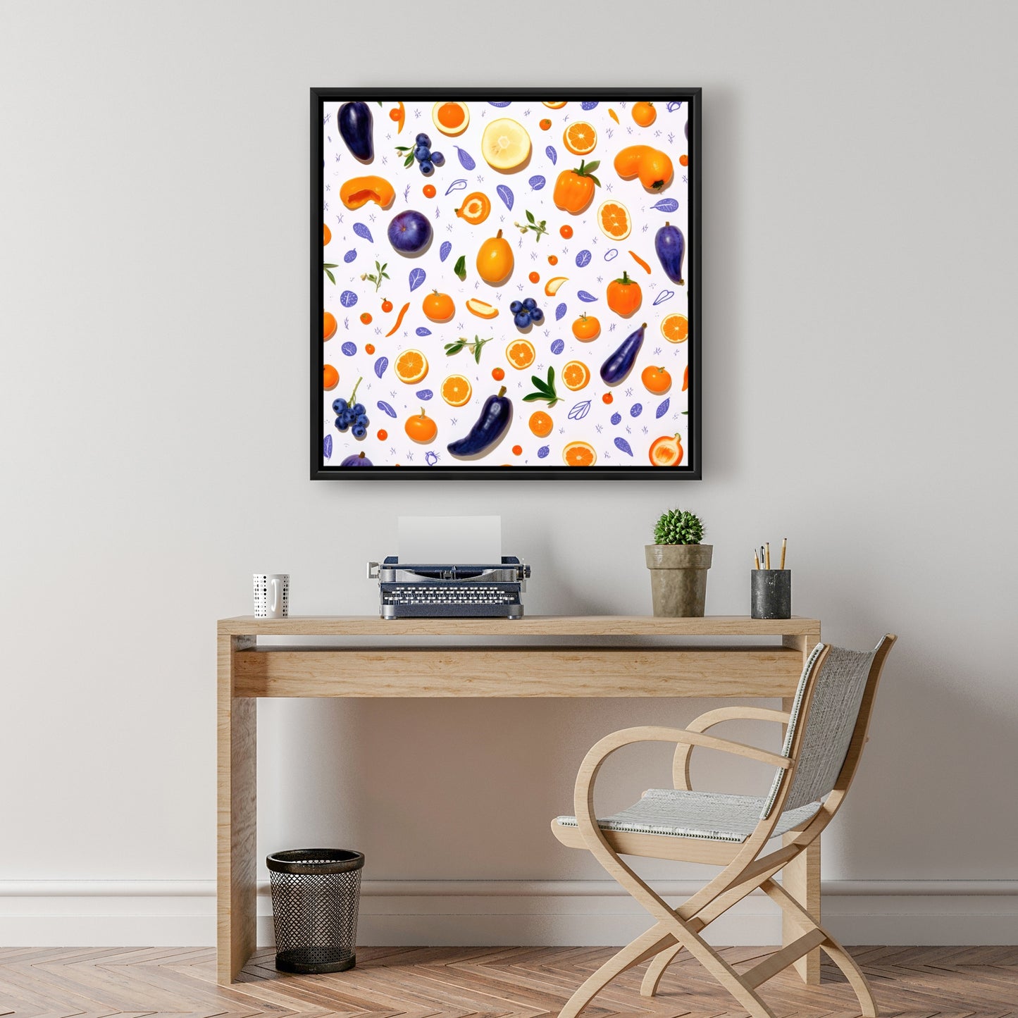 Orange and purple - 36"x36" Framed canvas