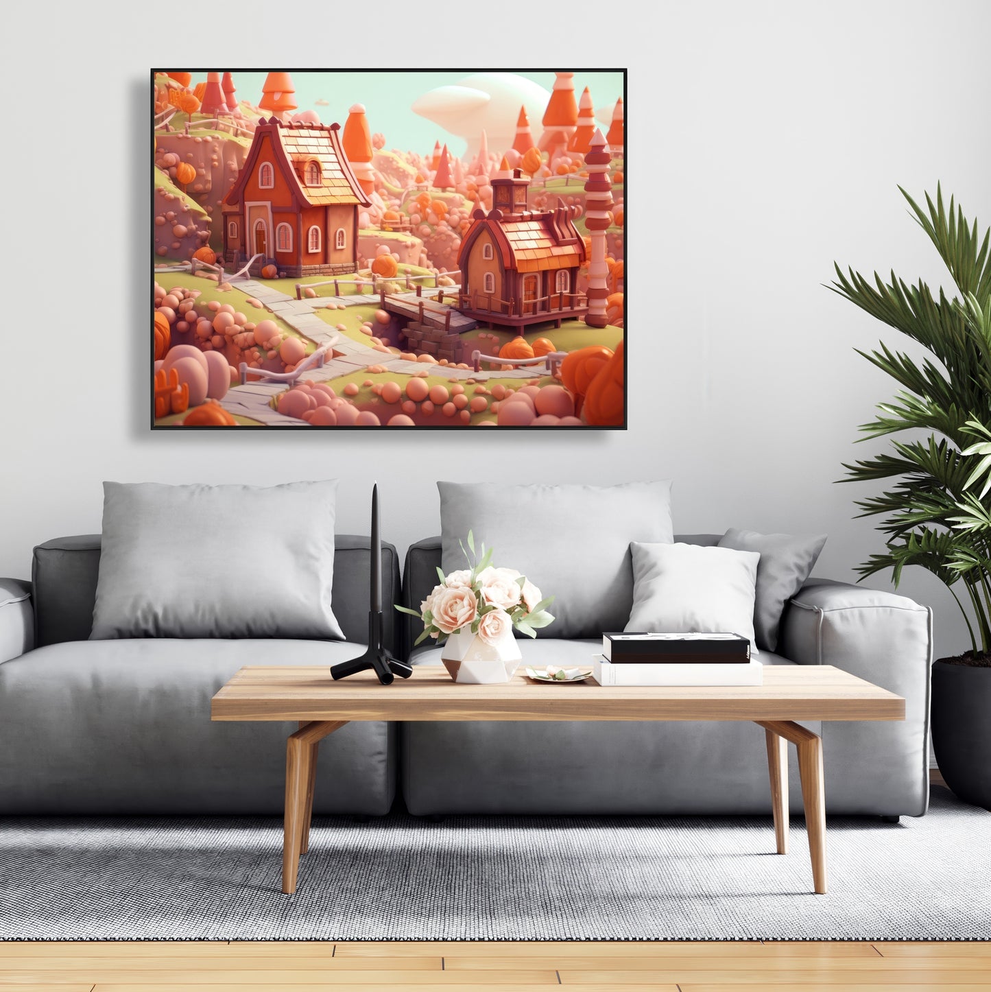 Toy town - 36"x36" Framed canvas