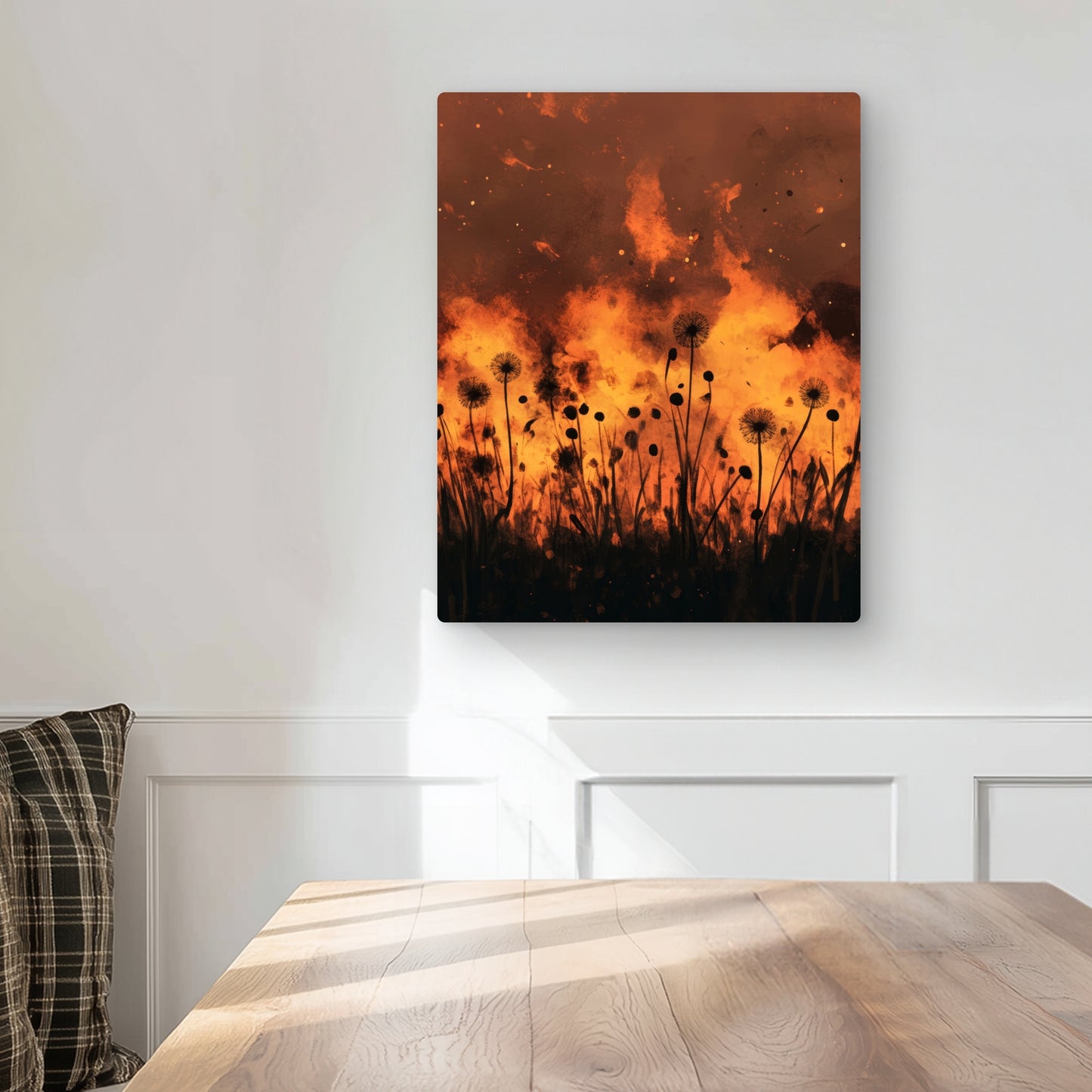 Ablaze - Yellow Metal Print for Stylish Home Decor