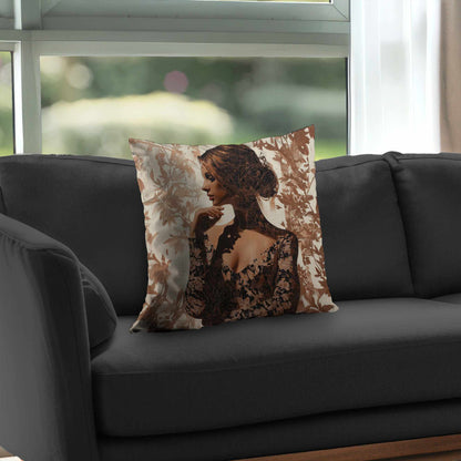 Coussin décoratif Contemplation en sergé de polyester - Décoration élégante pour la maison