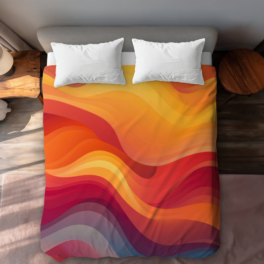 Sunlit Fog Orange Duvet Cover - Stylish Home Decor Accent