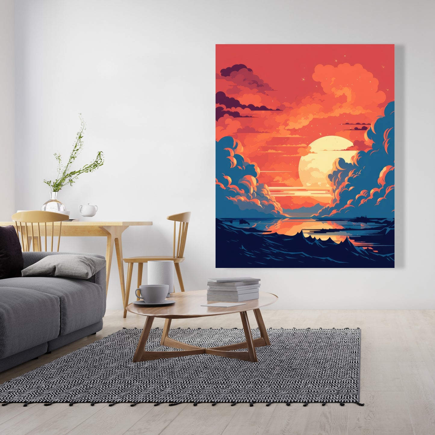 Orange and Blue - Yellow Canvas for Home Decor | Vibrant Art
