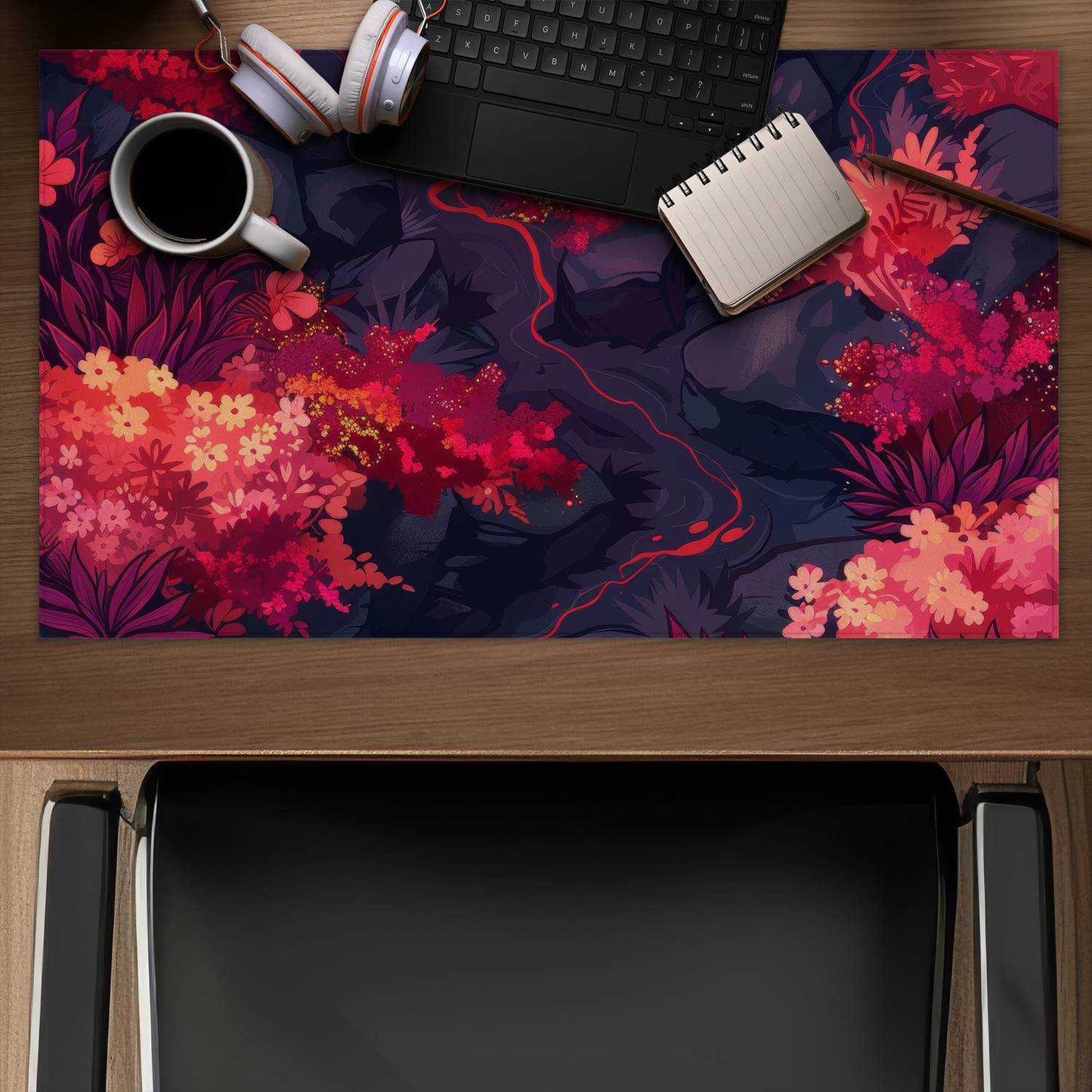 Burning Plants - Pink Desk Mat | Stylish Design