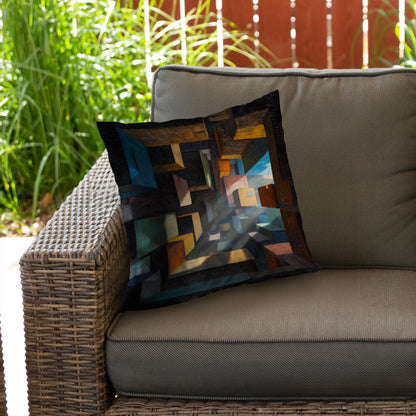 Boxed Up Poly Twill Throw Pillow - Stylish Home Decor Accent