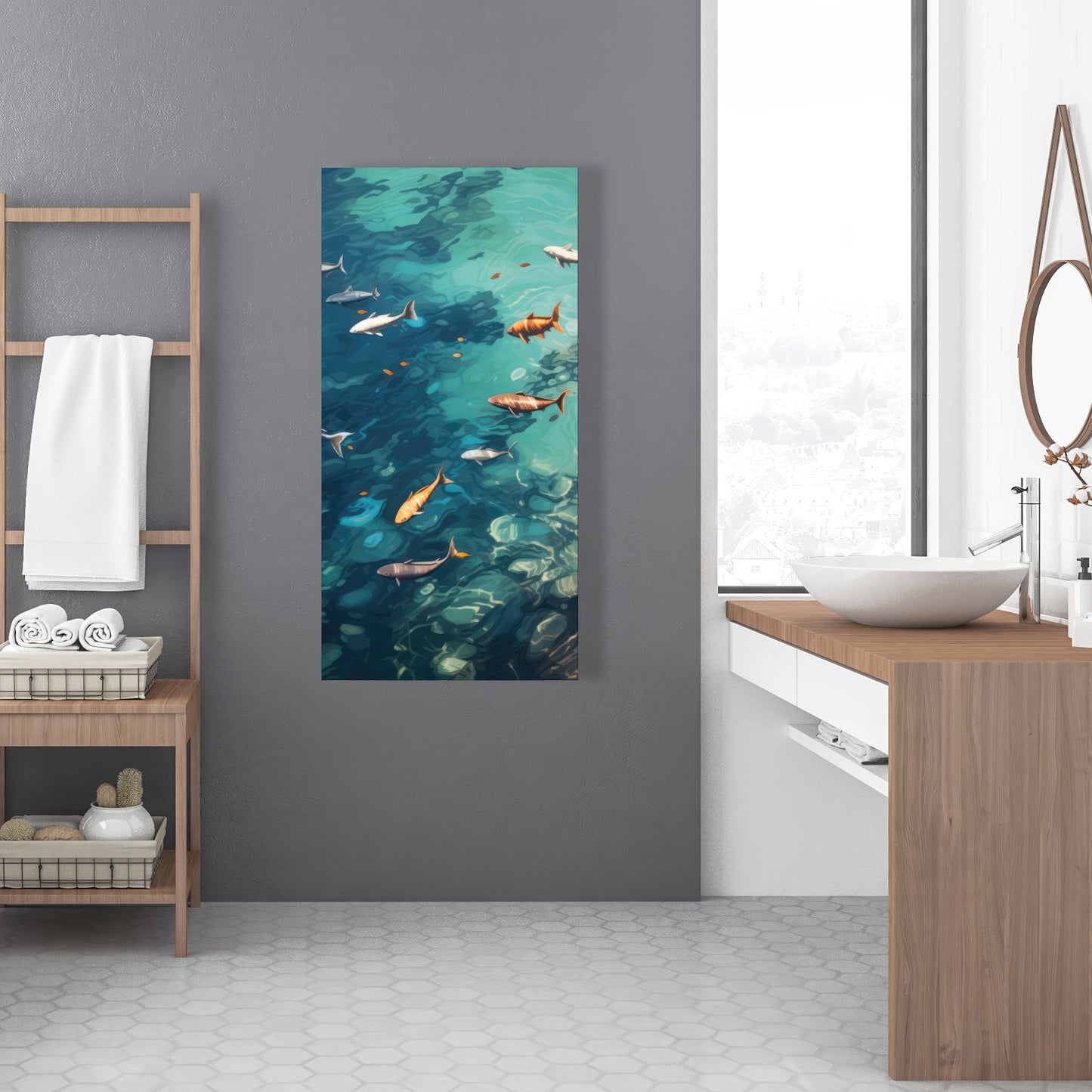 Swim Ahead - Beige Canvas Home Decor for Stylish Interiors