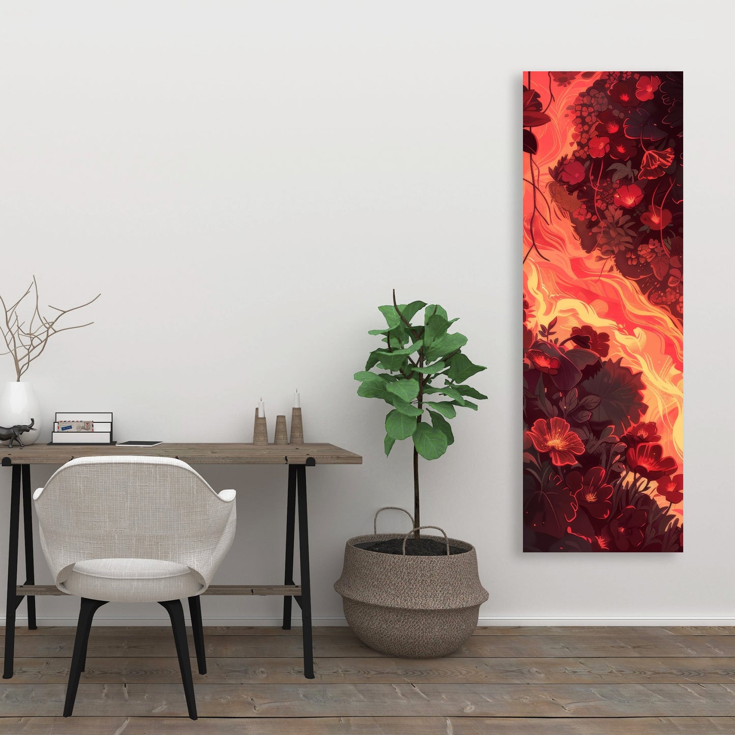 Seering Flowerbed - Black Canvas Decor Art | Stylish Design