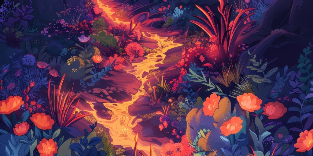 Burning flowers - Desk mat - Print on demand