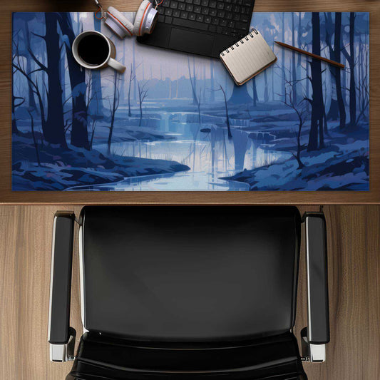 Cold and Muddy Blue Desk Mat - Stylish Home Decor Accessory