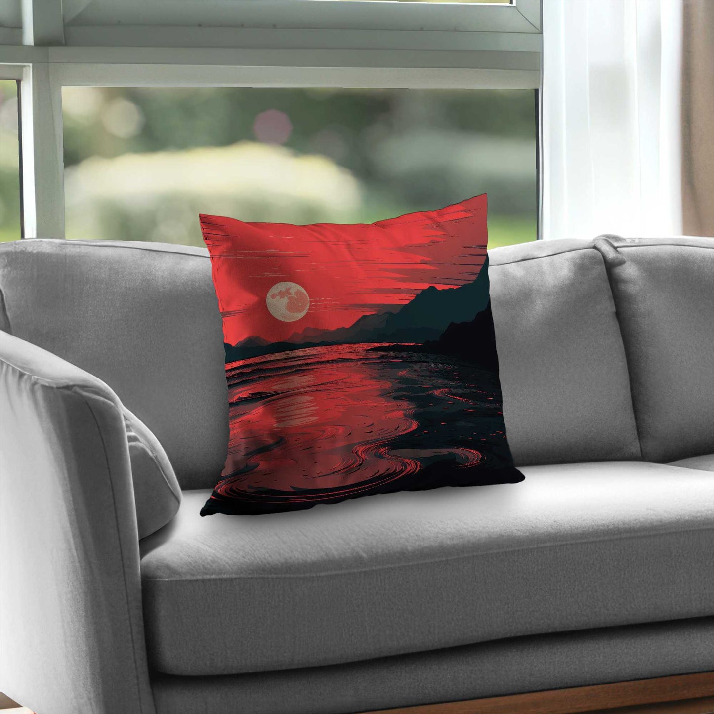 Coussin décoratif en sergé de polyester Bloody Tides | Accessoire de décoration intérieure