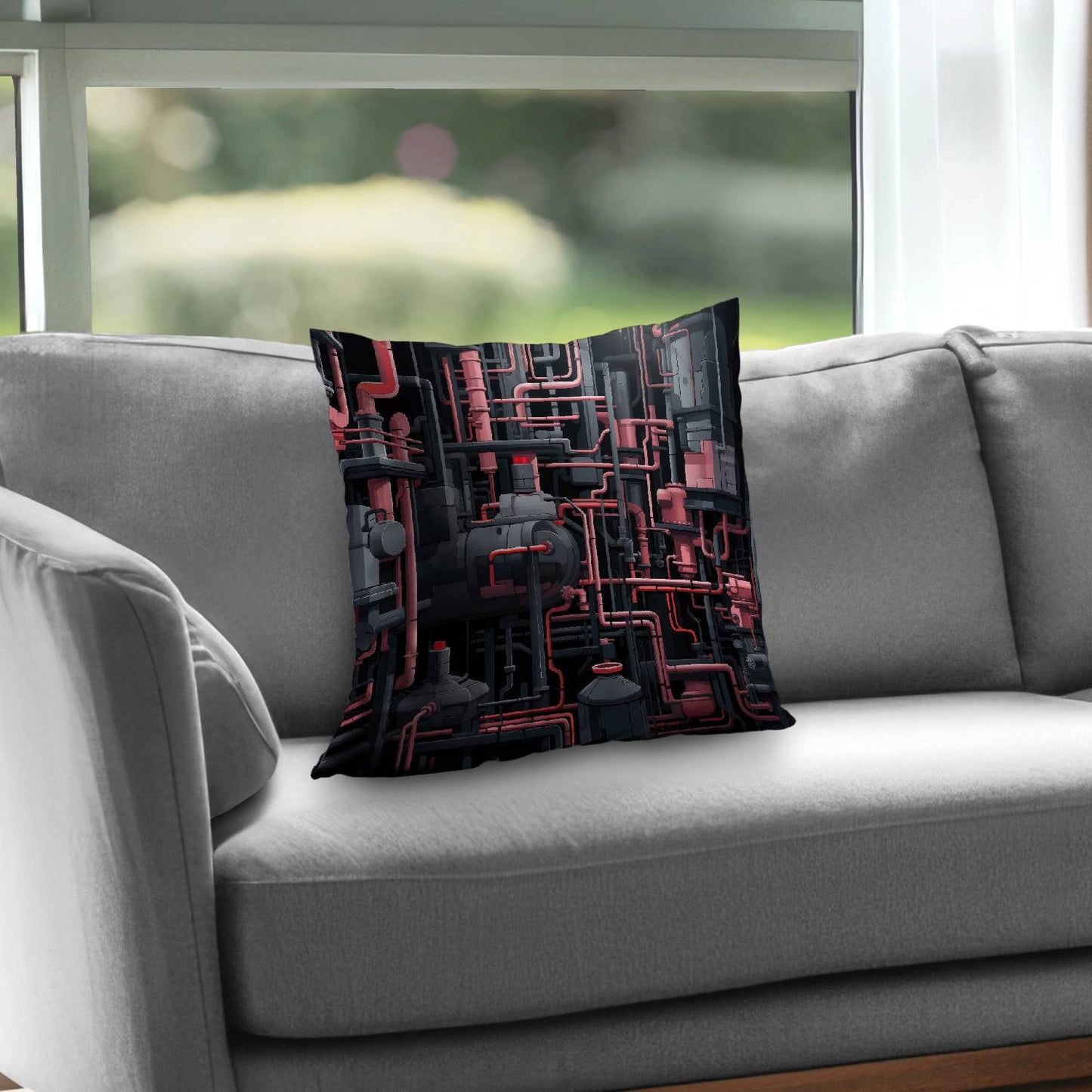 Dark pipes - Throw pillow - Print on demand