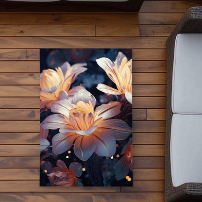 Pixie flowers Black Outdoor Area Rug for Home Decor - Durable