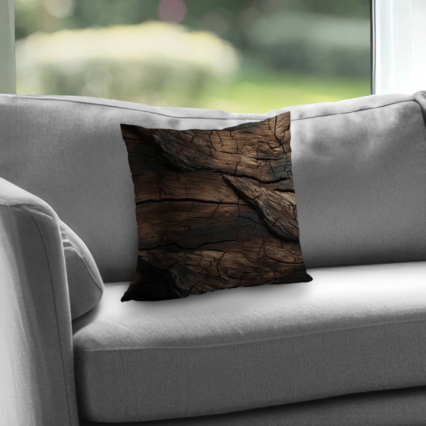 Brown wood - Throw pillow - Print on demand