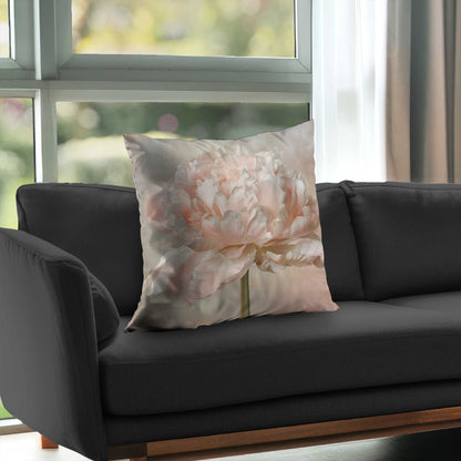 Peony Poly Twill Throw Pillow - Elegant Home Decor Accent