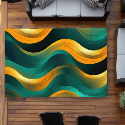 Voluptuous Gold Outdoor Area Rug for Elegant Home Decor