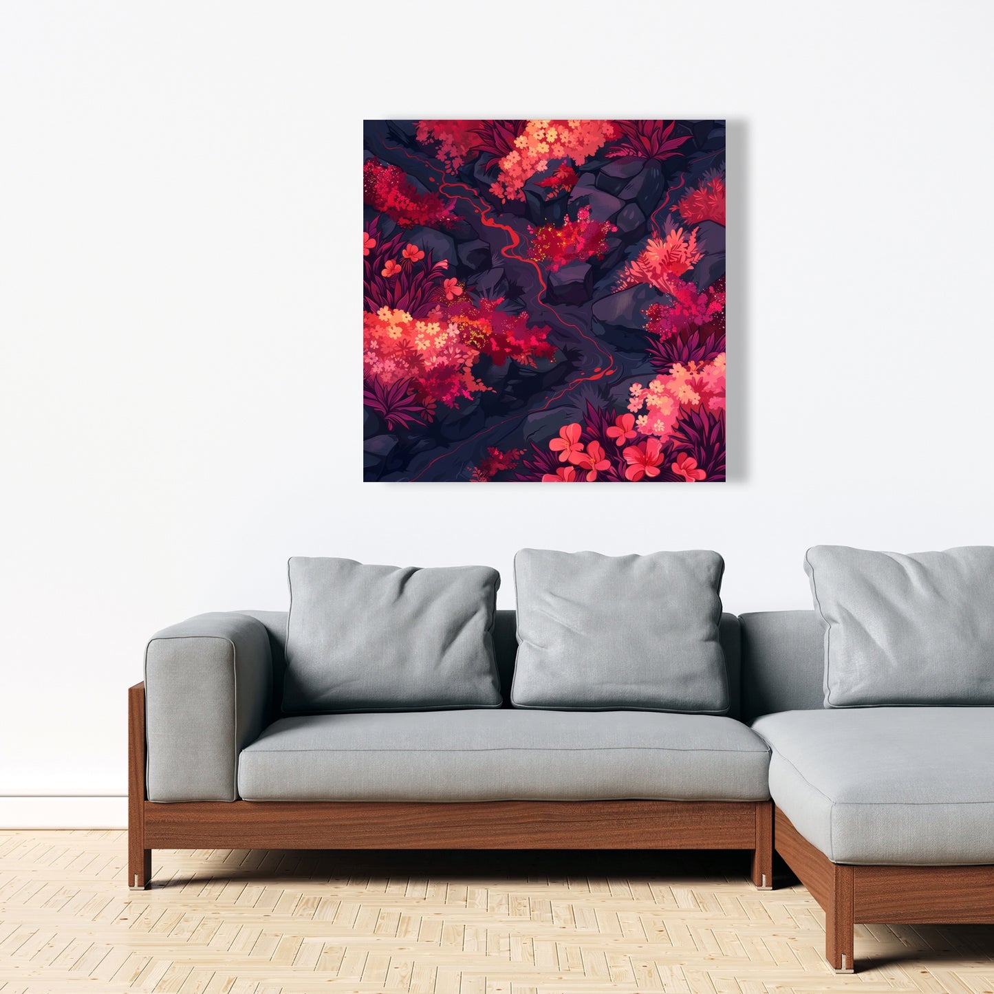 Burning plants - 32"x32" Canvas
