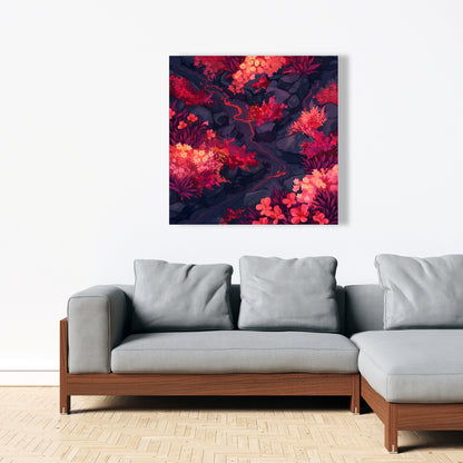 Burning plants - 32"x32" Canvas