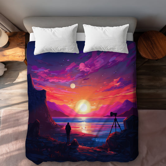 Solitude Blue Duvet Cover - Elegant Home Decor Accent