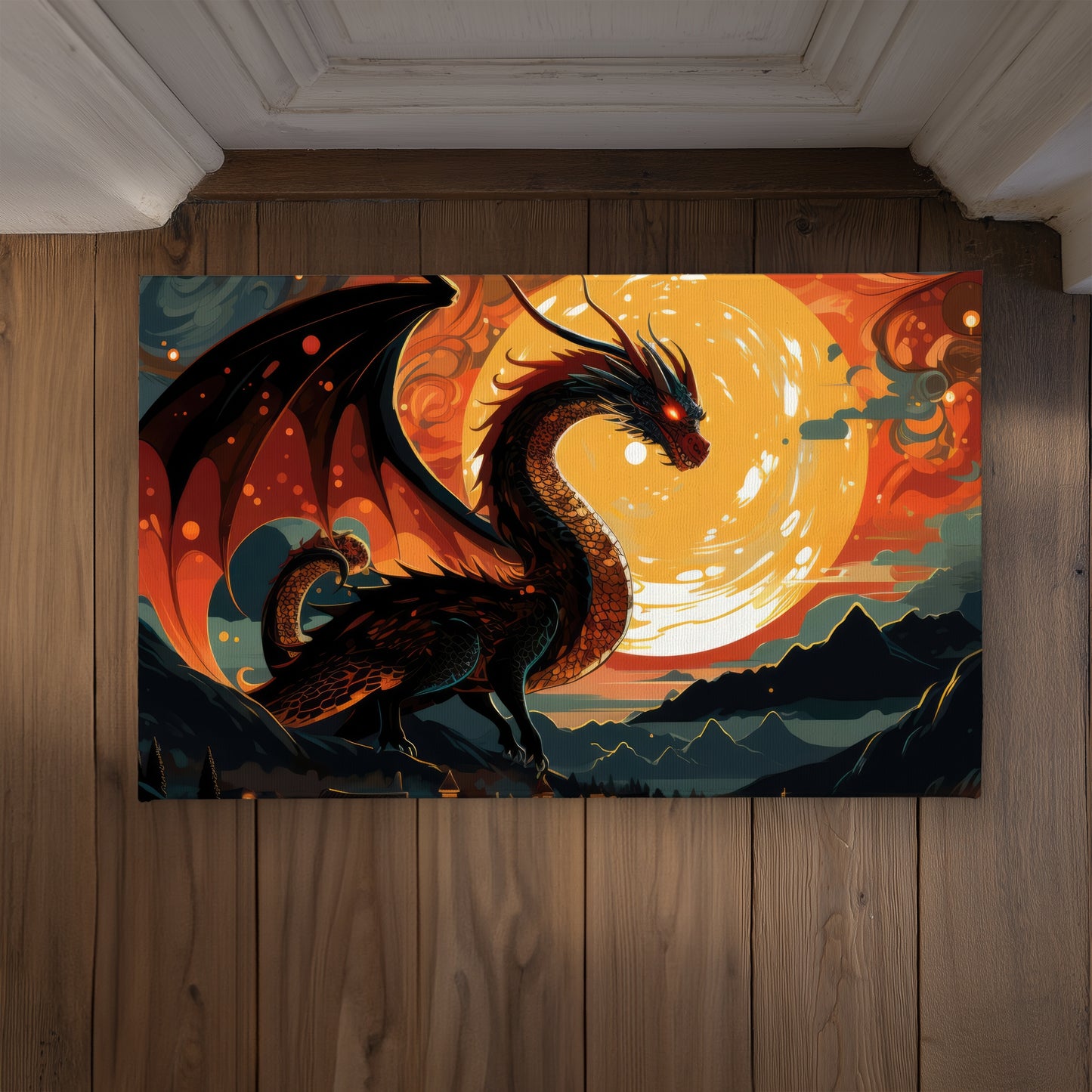 Imminent Destruction Orange Indoor Outdoor Door Mat | Decor