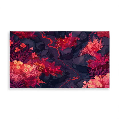 Burning Plants Black Indoor Outdoor Tablecloth