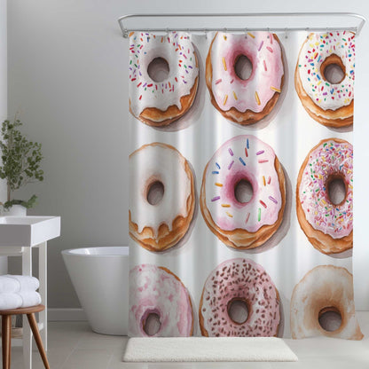 Rideau de douche Donuts - Décoration amusante pour la salle de bain