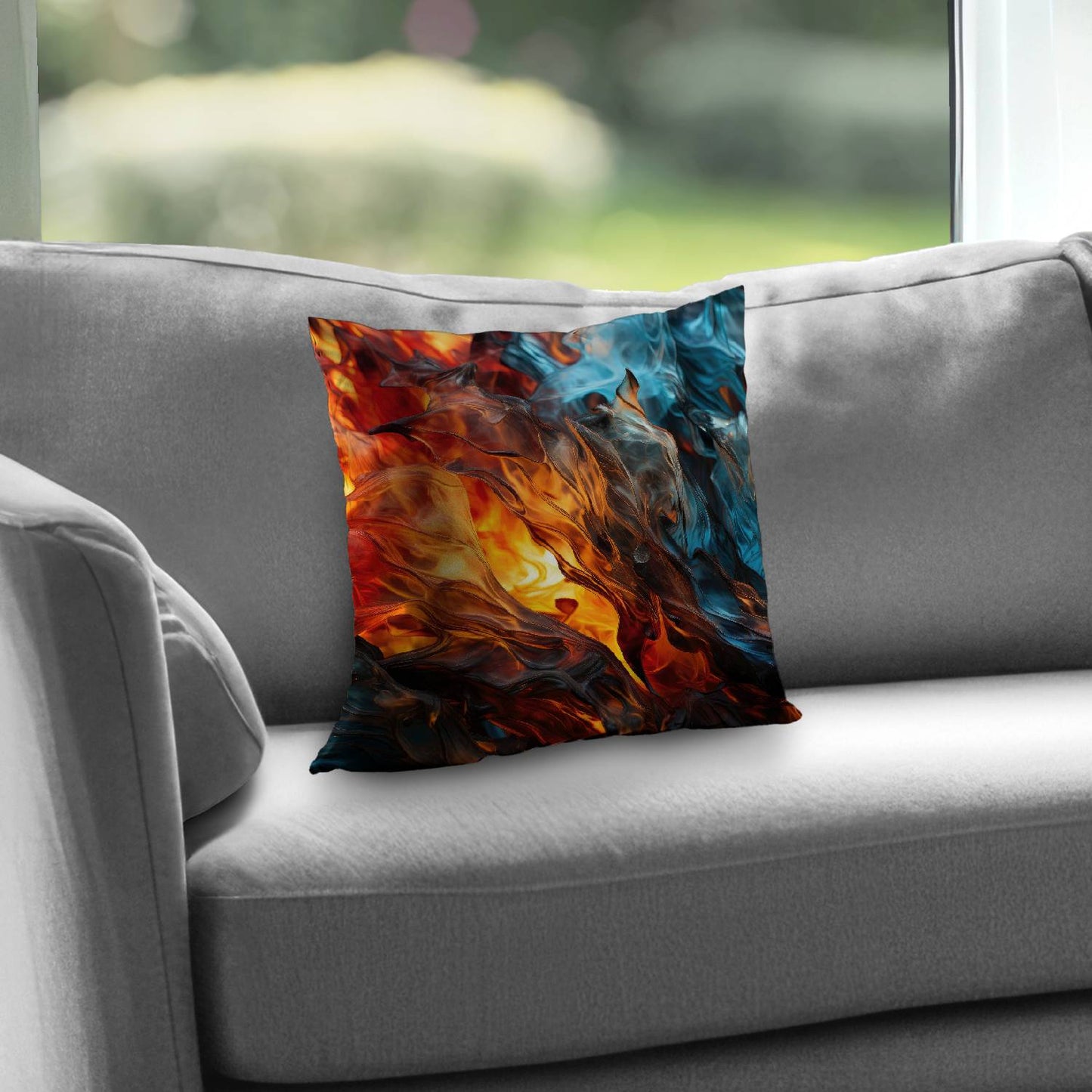 Crystallized fire - Throw pillow - Print on demand