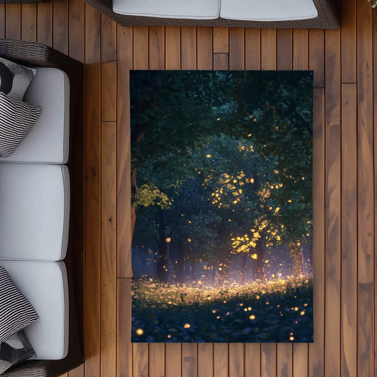 Tapis d'extérieur Glowing Leaves | Accessoire de décoration intérieure élégant