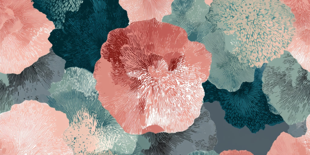 Whispering Coral Blooms Desk Mat | Elegant Home Decor