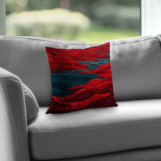 Red Sea Poly Twill Throw Pillow - Stylish Home Decor Accent