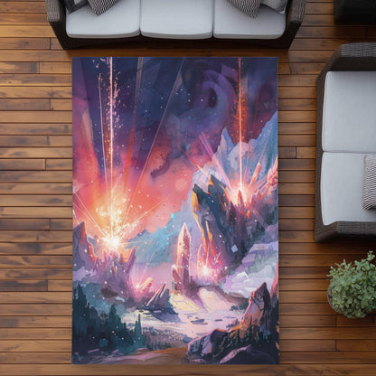 Beaming Signal Pink Outdoor Area Rug | Stylish Home Decor