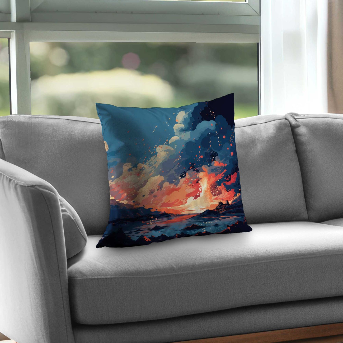 Le magma n'attend pas - Coussin décoratif en sergé de polyester pour la maison