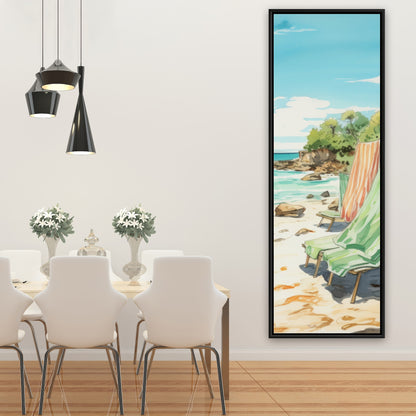 Beach Calm - Beige Framed Canvas for Elegant Home Decor