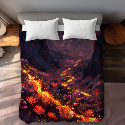 Bloom and eruption - 88"x88" Duvet Cover